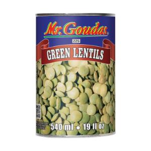 MR GOUDAS CANS GREEN LENTILS 225